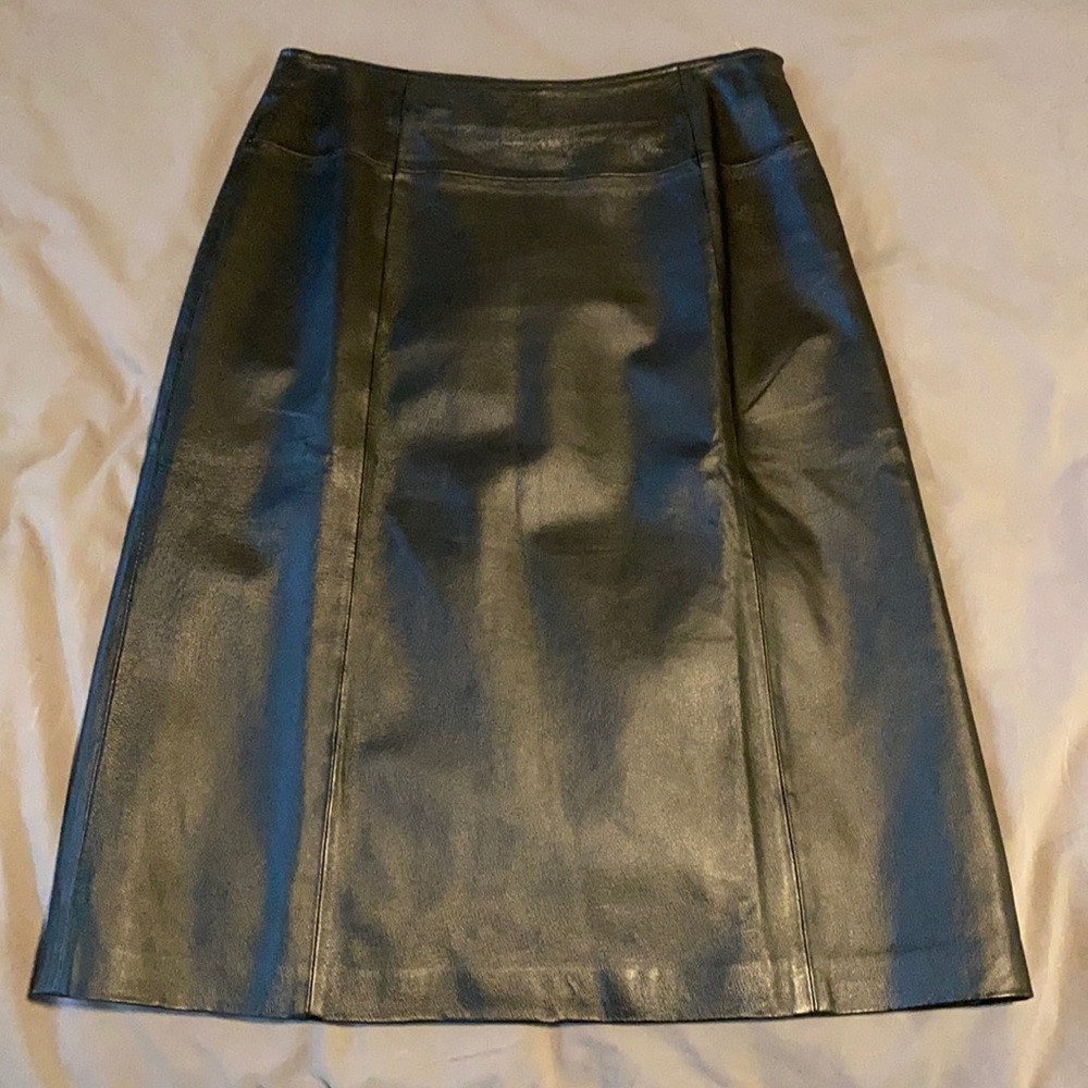 Black leather skirt